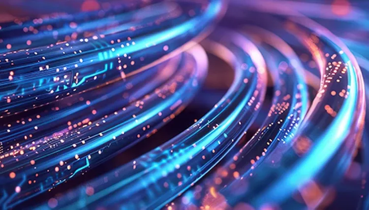 Curved 3D lines appearing to be lit from within