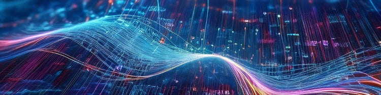 Abstract digital data waves