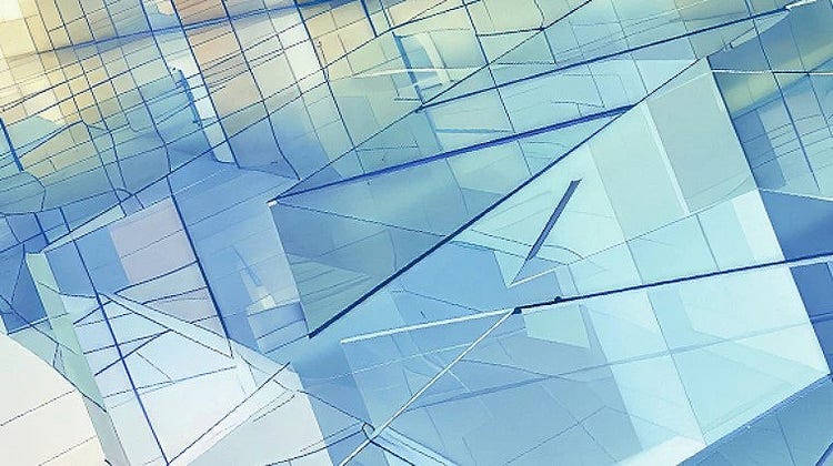 Abstract image of cube-shaped glass structures