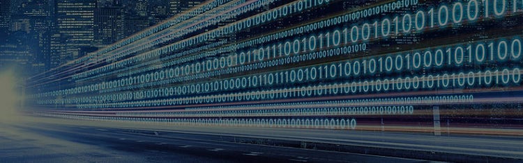 Abstract digital zeros and ones in screen