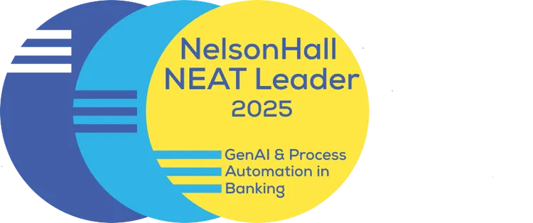 Nelsonhall neat leader 2025 genai process automation in banking badge