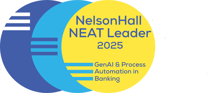 Nelsonhall neat leader 2025 genai process automation in banking badge