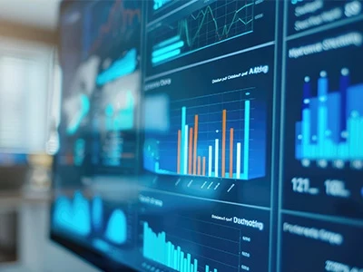 A computer screen with multiple graphs and numbers