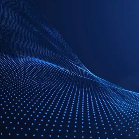 Abstract technology mesh made up of blue dots
