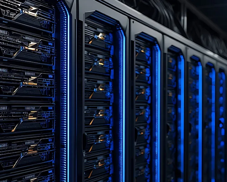 Roows of stacked servers