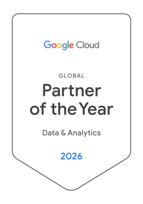 Badge which says Global Partner of the Year Data & analytics 2026