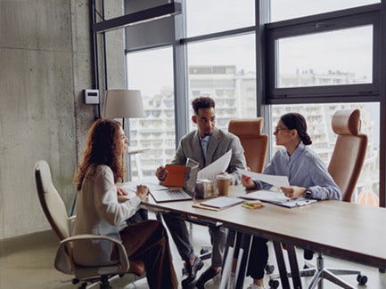 A group meeting in an office