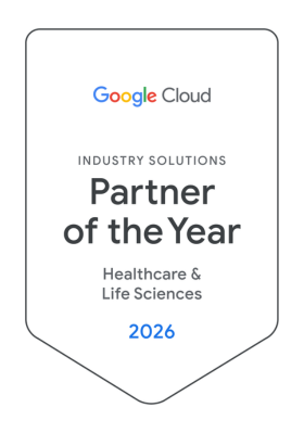 Badge which says Industry Solutions Partner of the Year Healthcare and Life Sciences 2026