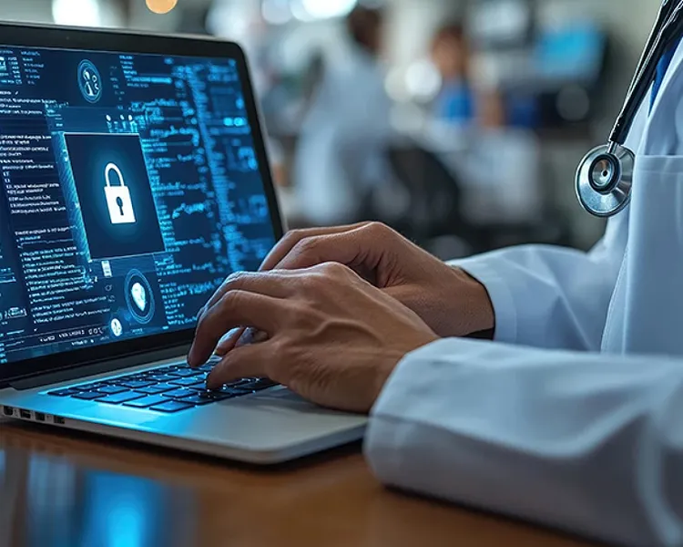 Healthcare security on laptop