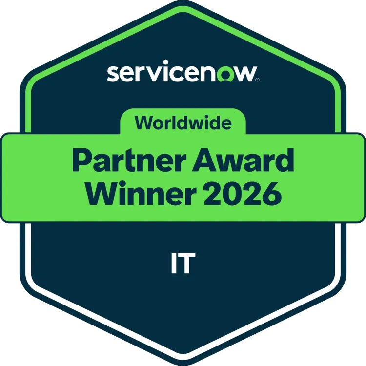 ServiceNow Worldwide Partner award winner 2026 IT Badge