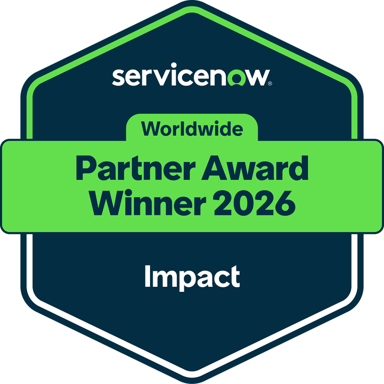 ServiceNow Worldwide Partner award winner 2026 Impact Badge