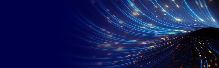 Blue digital lines forming waves