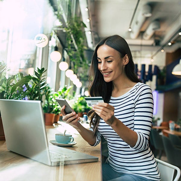 customer making a payment using the phone