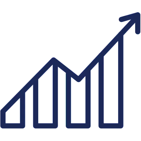 Growing chart bars rising up